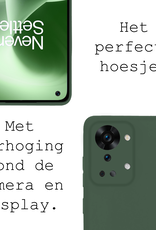 BASEY. BASEY. OnePlus Nord 2T Hoesje Siliconen Met 2x Screenprotector - Donkergroen