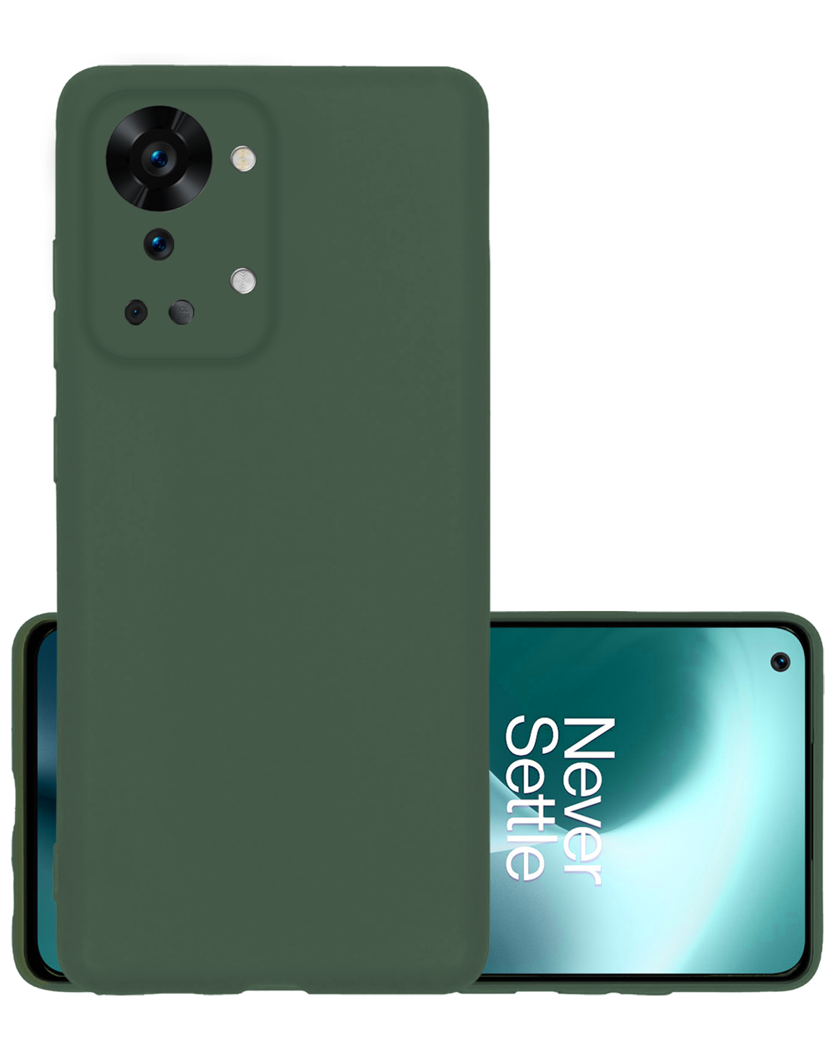 NoXx NoXx OnePlus Nord 2T Hoesje Siliconen - Donkergroen