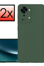 NoXx NoXx OnePlus Nord 2T Hoesje Siliconen - Donkergroen - 2 PACK