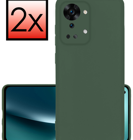 NoXx NoXx OnePlus Nord 2T Hoesje Siliconen - Donkergroen - 2 PACK