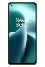 NoXx NoXx OnePlus Nord 2T Hoesje Siliconen Met Screenprotector - Donkergroen