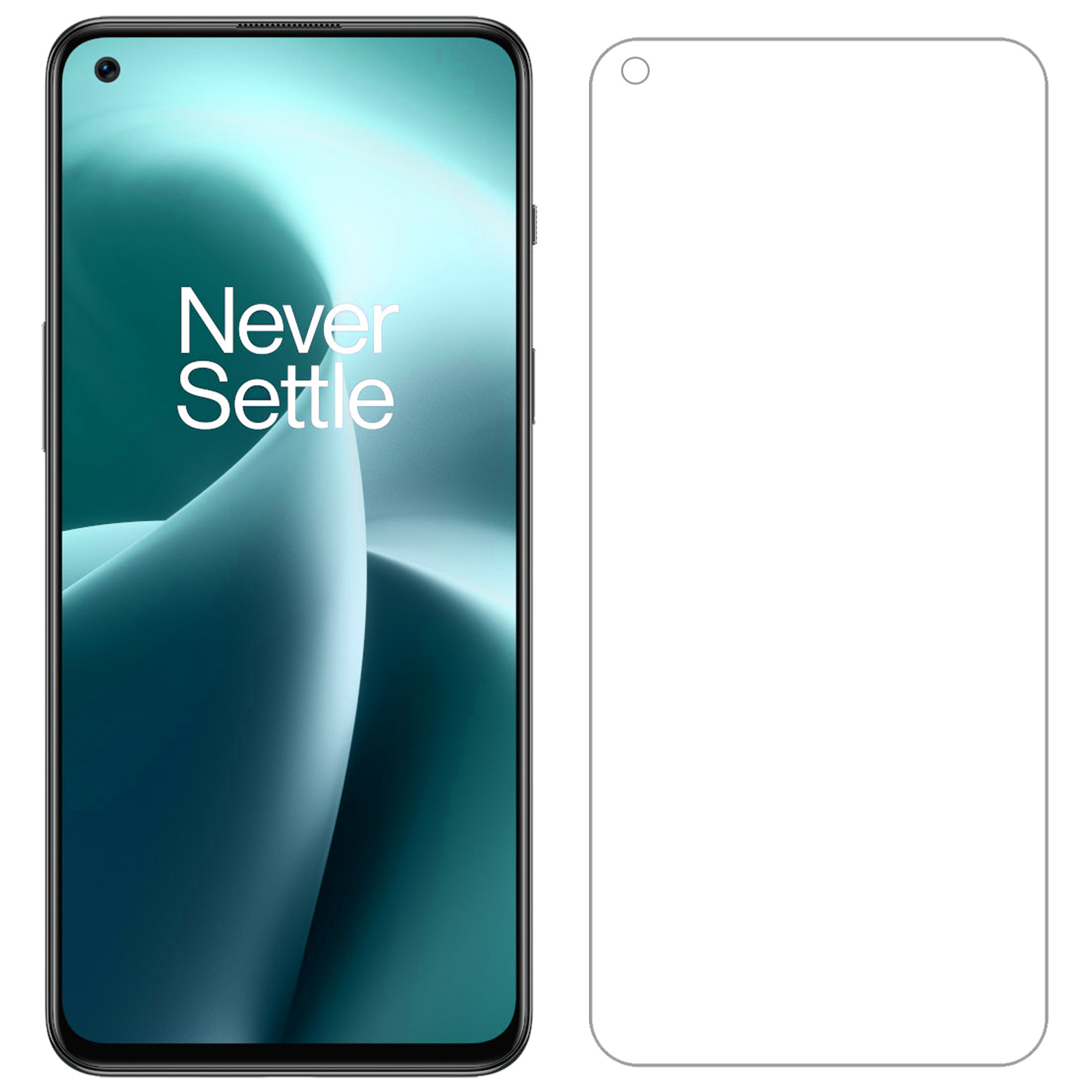 NoXx NoXx OnePlus Nord 2T Hoesje Siliconen Met Screenprotector - Donkergroen