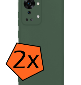 Nomfy Nomfy OnePlus Nord 2T Hoesje Siliconen - Donkergroen - 2 PACK