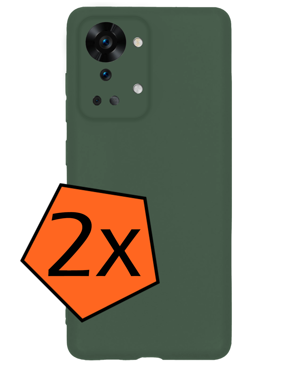 Nomfy Nomfy OnePlus Nord 2T Hoesje Siliconen - Donkergroen - 2 PACK