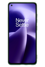 Nomfy Nomfy OnePlus Nord 2T Hoesje Siliconen Met Screenprotector - Donkergroen