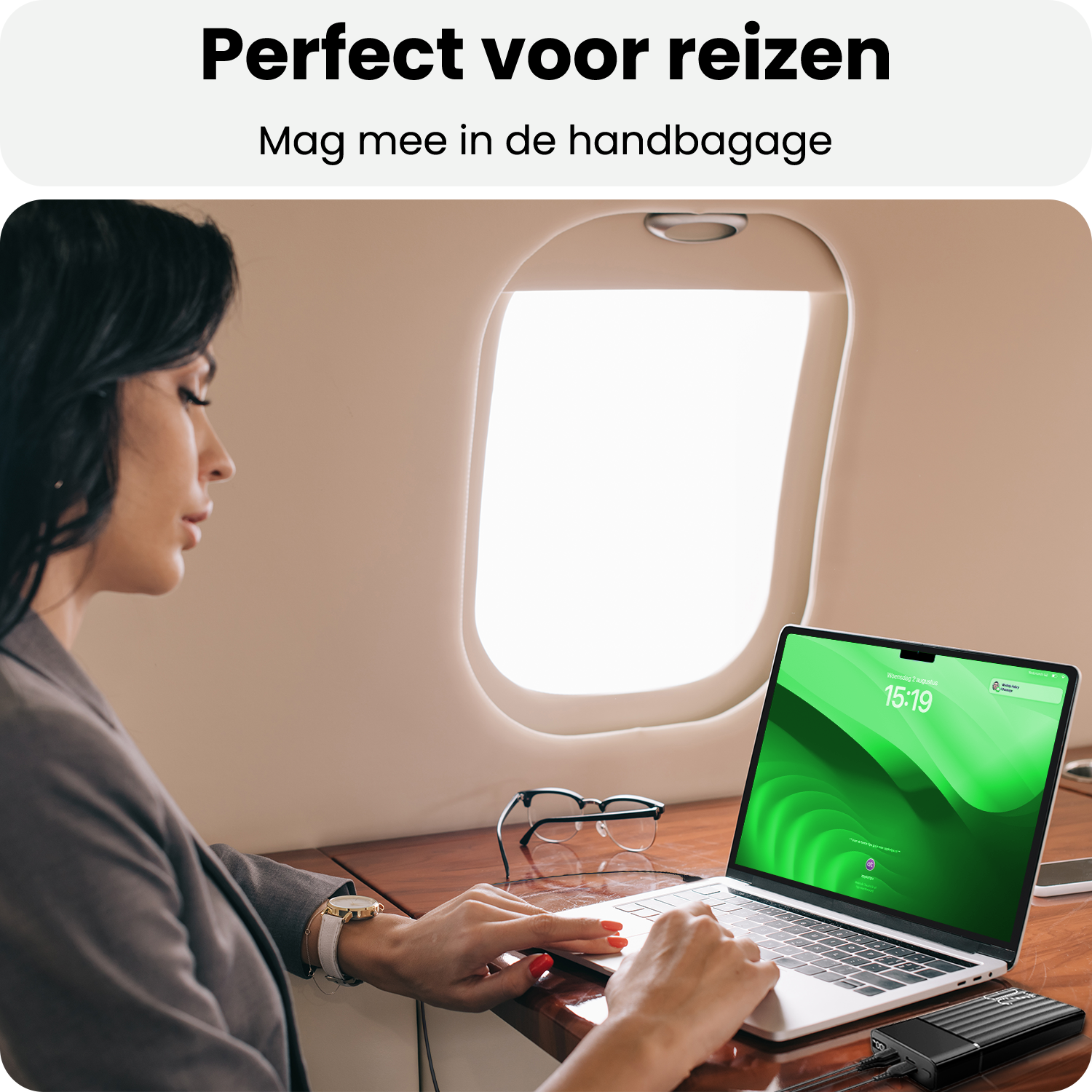 BASEY. BASEY. Powerbank 20000 mAh - USB C & USB A - Snellader 22.5W - Inclusief 60W Laadkabel 1,5m - LED Display - Noodpakket Power Delivery - Zwart