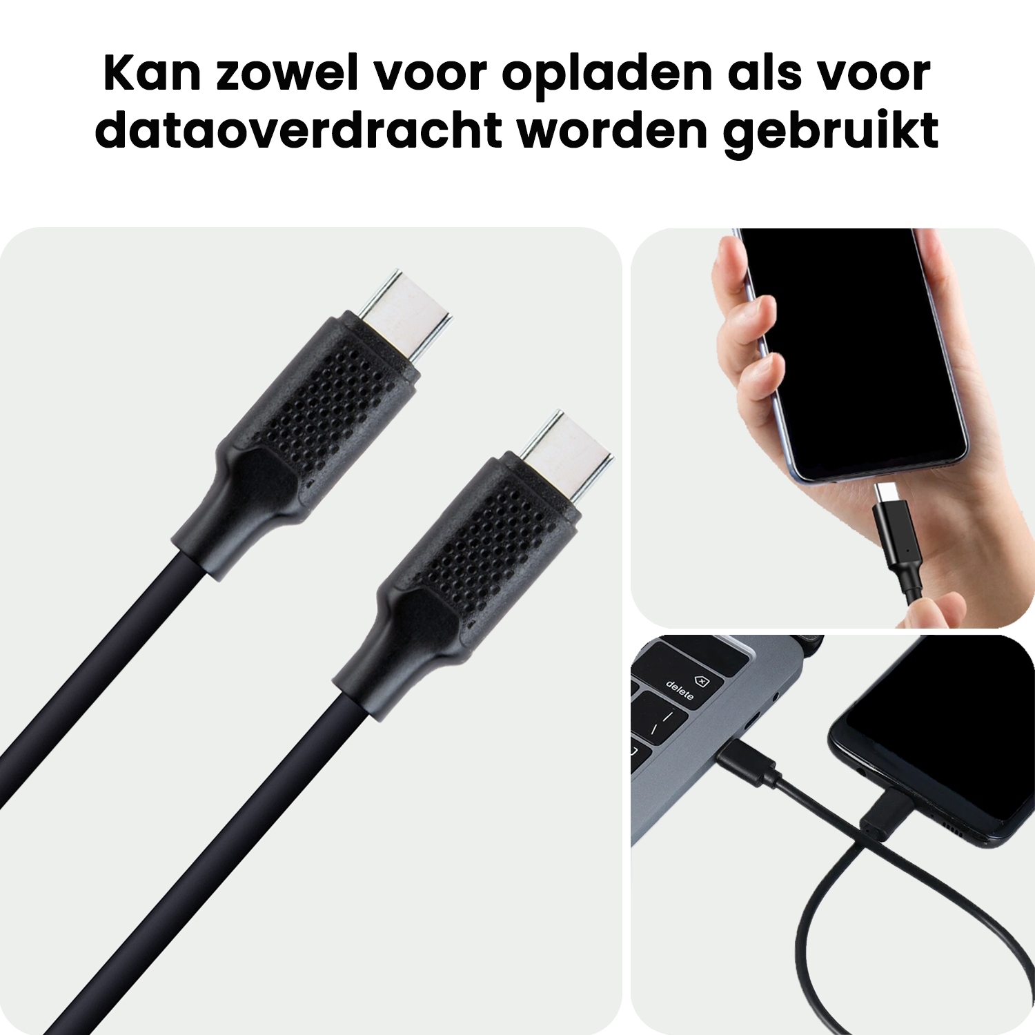 BASEY. BASEY. Powerbank 20000 mAh - USB C & USB A - Snellader 22.5W - Inclusief 60W Laadkabel 1,5m - LED Display - Noodpakket Power Delivery - Zwart