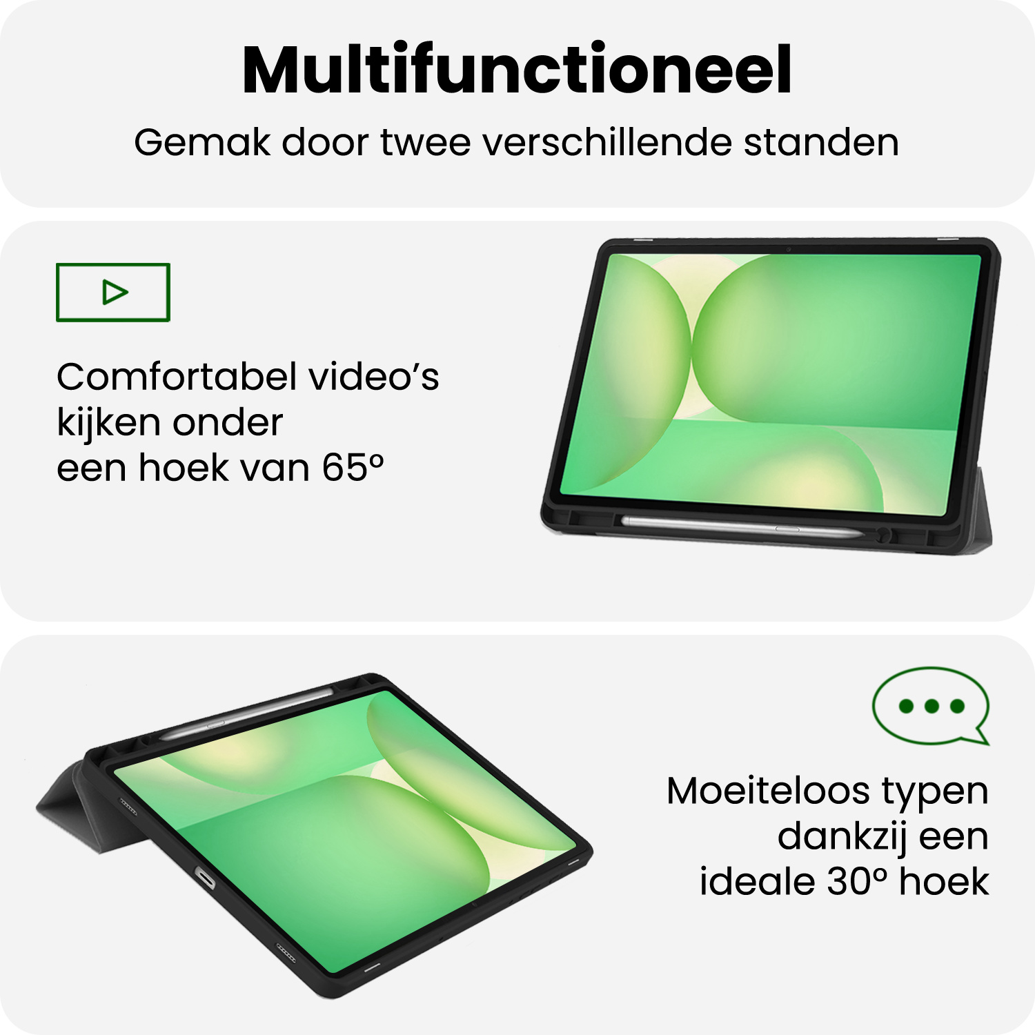 BASEY. BASEY. Samsung Galaxy Tab S10 FE Hoesje Met Uitsparing S Pen - Grijs