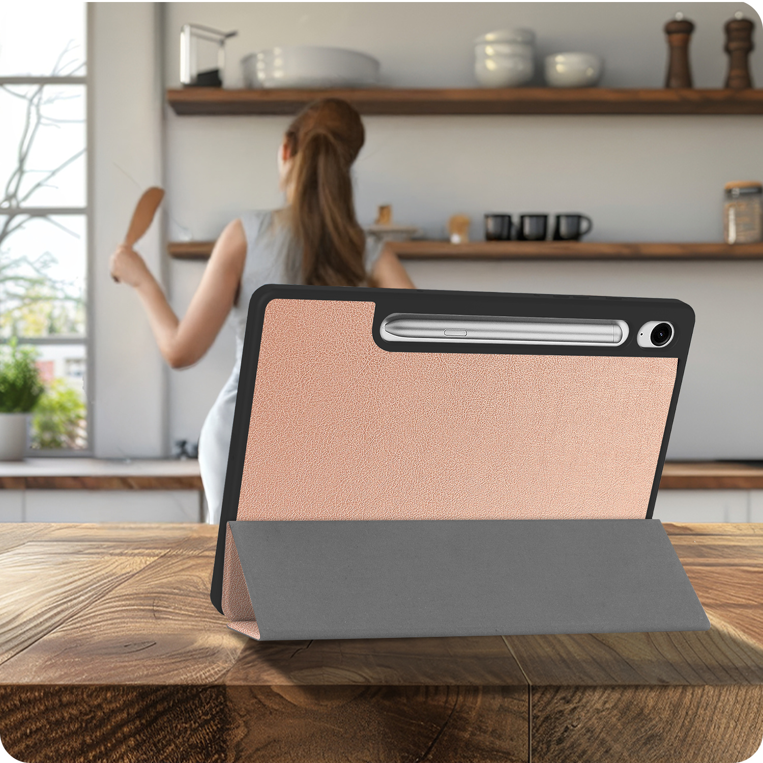 BASEY. BASEY. Samsung Galaxy Tab S10 FE Hoesje Met Uitsparing S Pen - Rose Goud