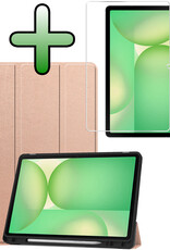 BASEY. BASEY. Samsung Galaxy Tab S10 FE Hoesje Met Uitsparing S Pen Met Screenprotector - Rose Goud