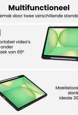 BASEY. BASEY. Samsung Galaxy Tab S10 FE Hoesje Met Uitsparing S Pen Met Screenprotector - Zwart
