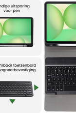 BASEY. BASEY. Samsung Galaxy Tab S10 FE Toetsenbordhoes Met Screenprotector - Zwart