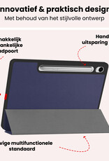 NoXx NoXx Samsung Galaxy Tab S10 FE Hoesje Met Uitsparing S Pen Met Screenprotector - Donkerblauw