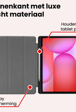 NoXx NoXx Samsung Galaxy Tab S10 FE Hoesje Met Uitsparing S Pen Met Screenprotector - Donkergroen
