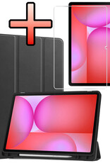 NoXx NoXx Samsung Galaxy Tab S10 FE Hoesje Met Uitsparing S Pen Met Screenprotector - Zwart