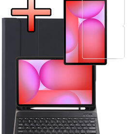 NoXx NoXx Samsung Galaxy Tab S10 FE Toetsenbordhoes Met Screenprotector - Zwart