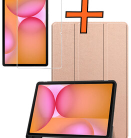 Nomfy Nomfy Samsung Galaxy Tab S10 FE Hoesje Met Uitsparing S Pen Met Screenprotector - Rose Goud