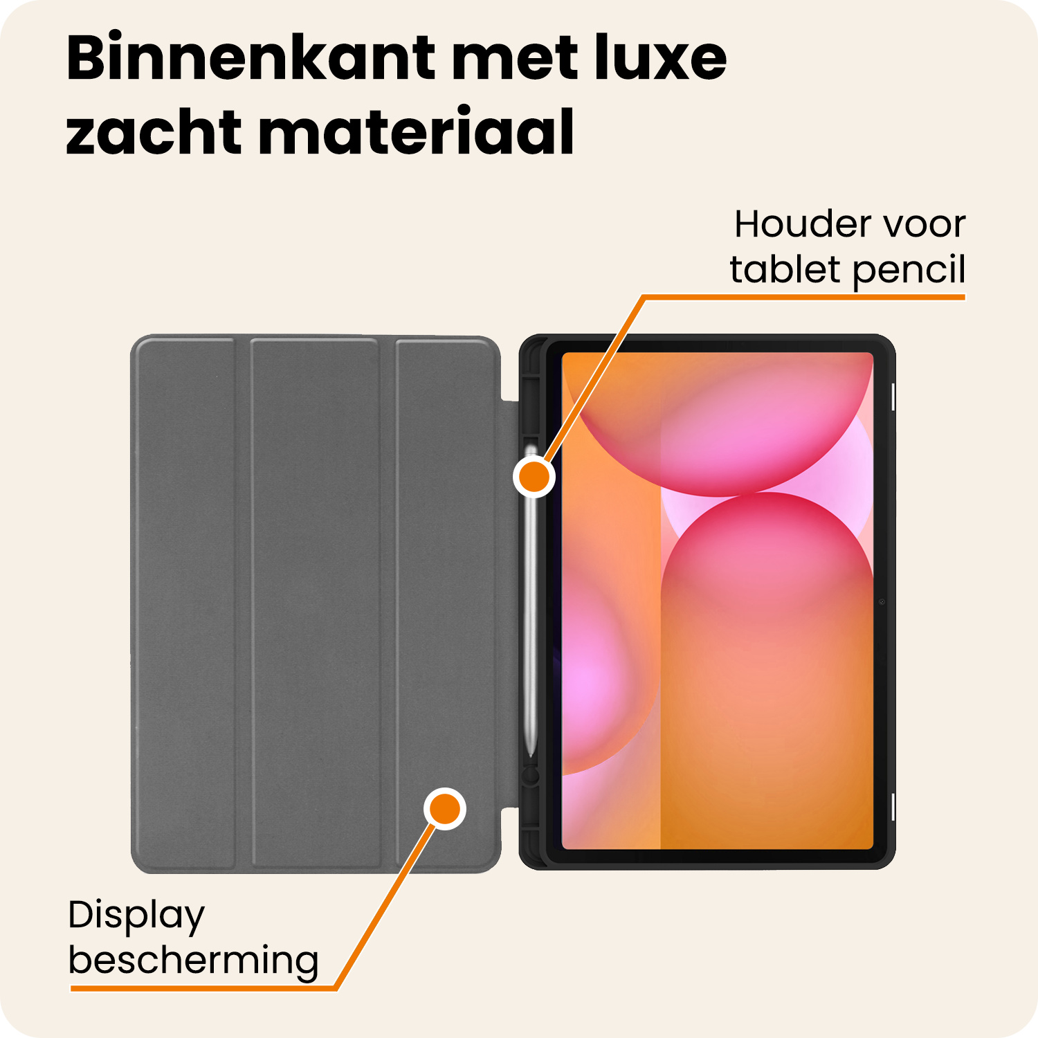 Nomfy Nomfy Samsung Galaxy Tab S10 FE Hoesje Met Uitsparing S Pen Met Screenprotector - Zwart