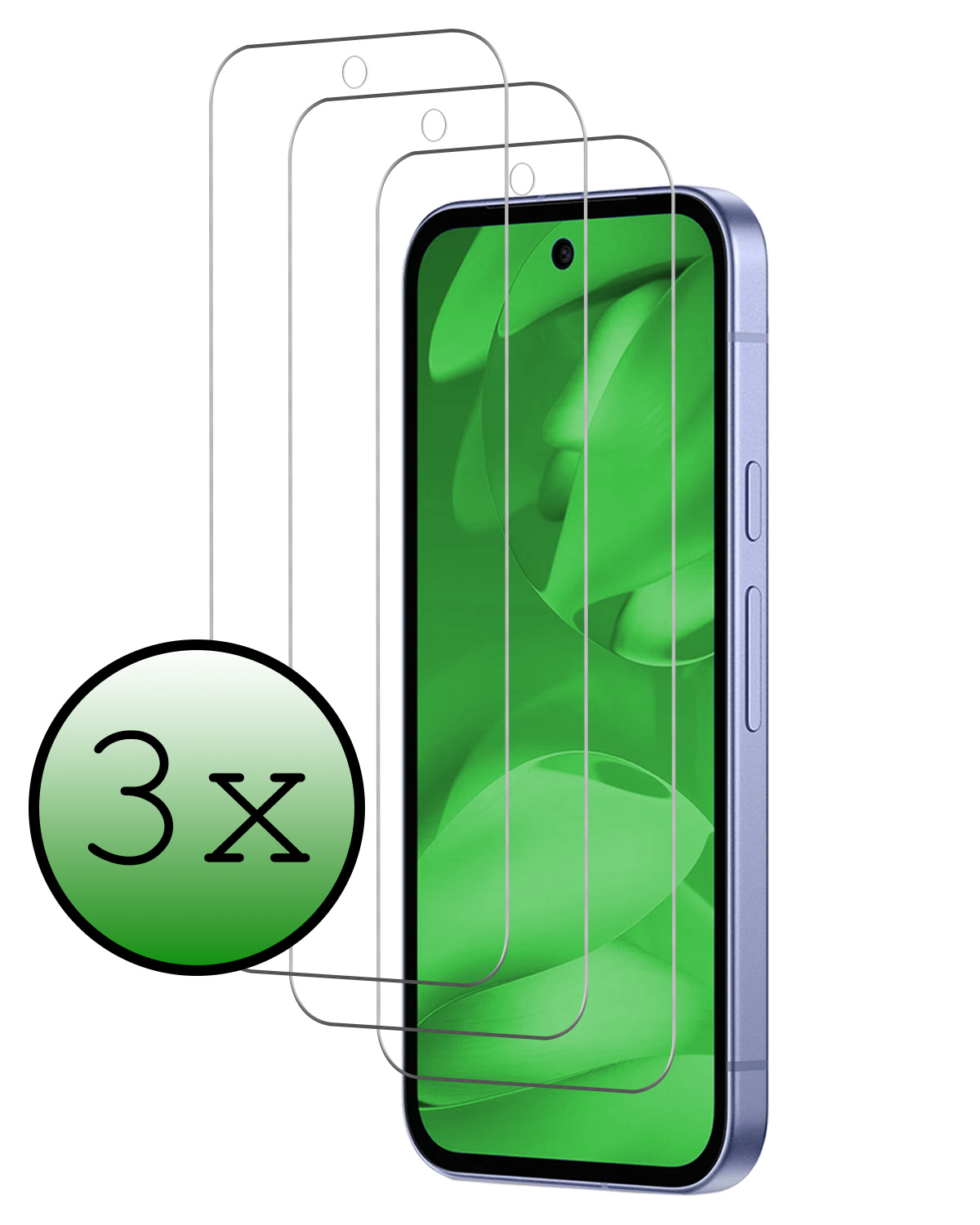 BASEY. BASEY. Google Pixel 9a Screenprotector Glas - 3 PACK