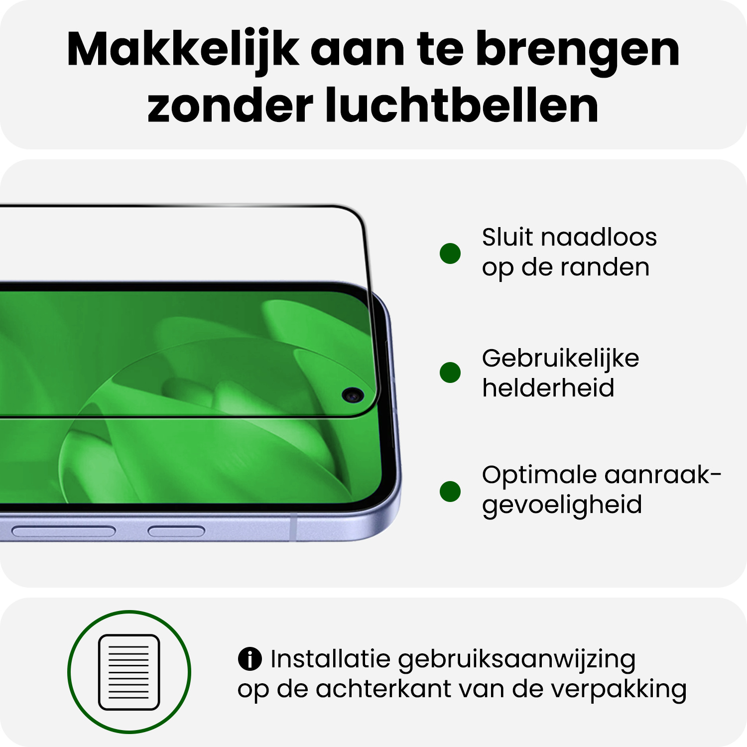 BASEY. BASEY. Google Pixel 9a Screenprotector Glas Full Cover - 2 PACK