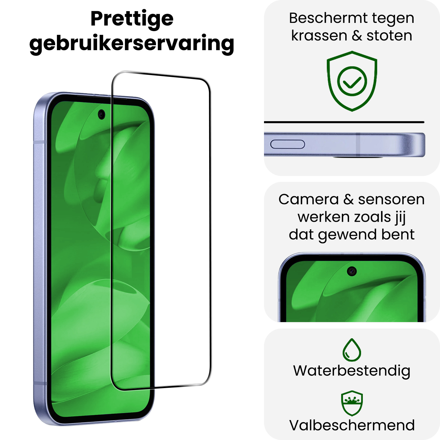 BASEY. BASEY. Google Pixel 9a Screenprotector Glas Full Cover - 2 PACK