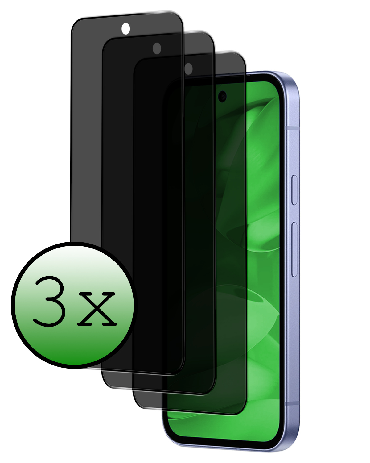 BASEY. BASEY. Google Pixel 9a Screenprotector Glas Privacy - 3 PACK