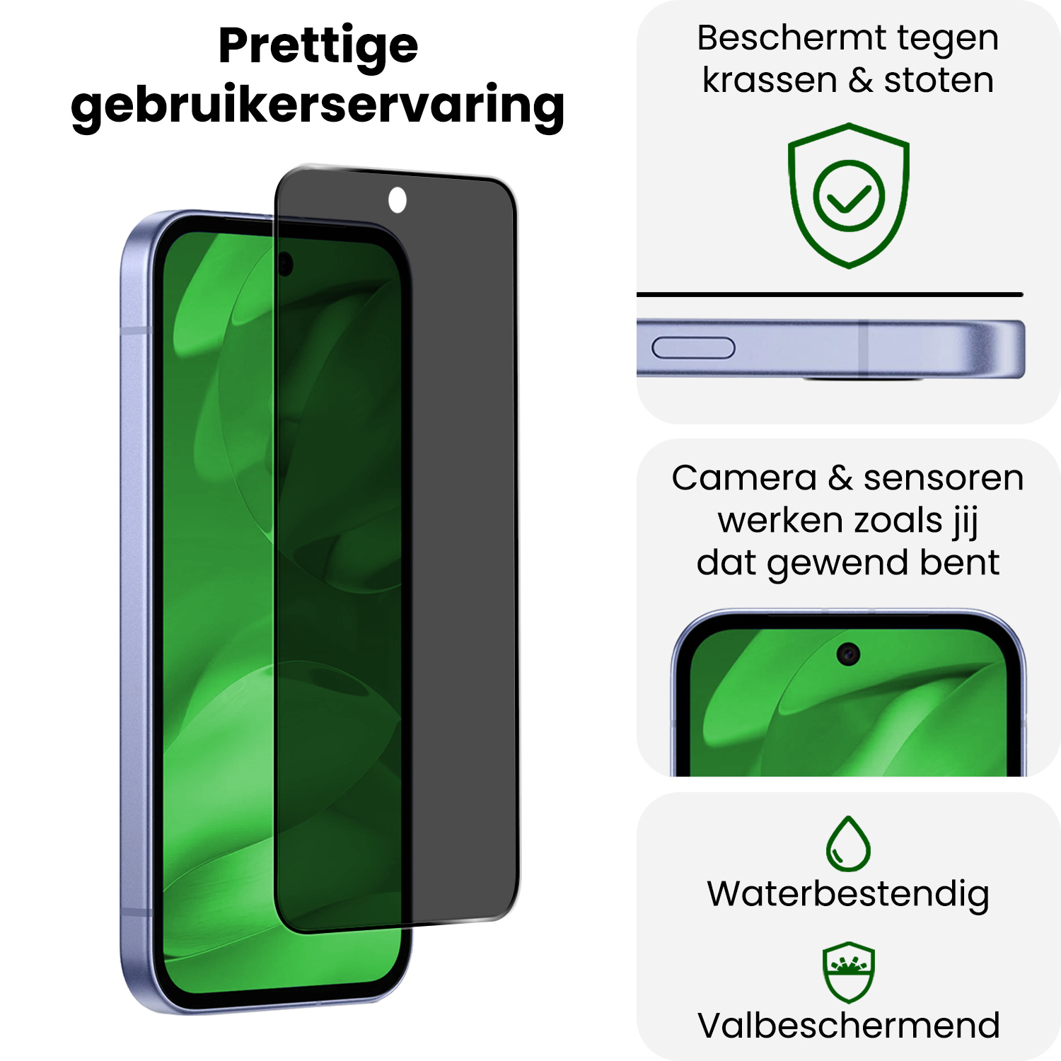 BASEY. BASEY. Google Pixel 9a Screenprotector Glas Privacy - 3 PACK