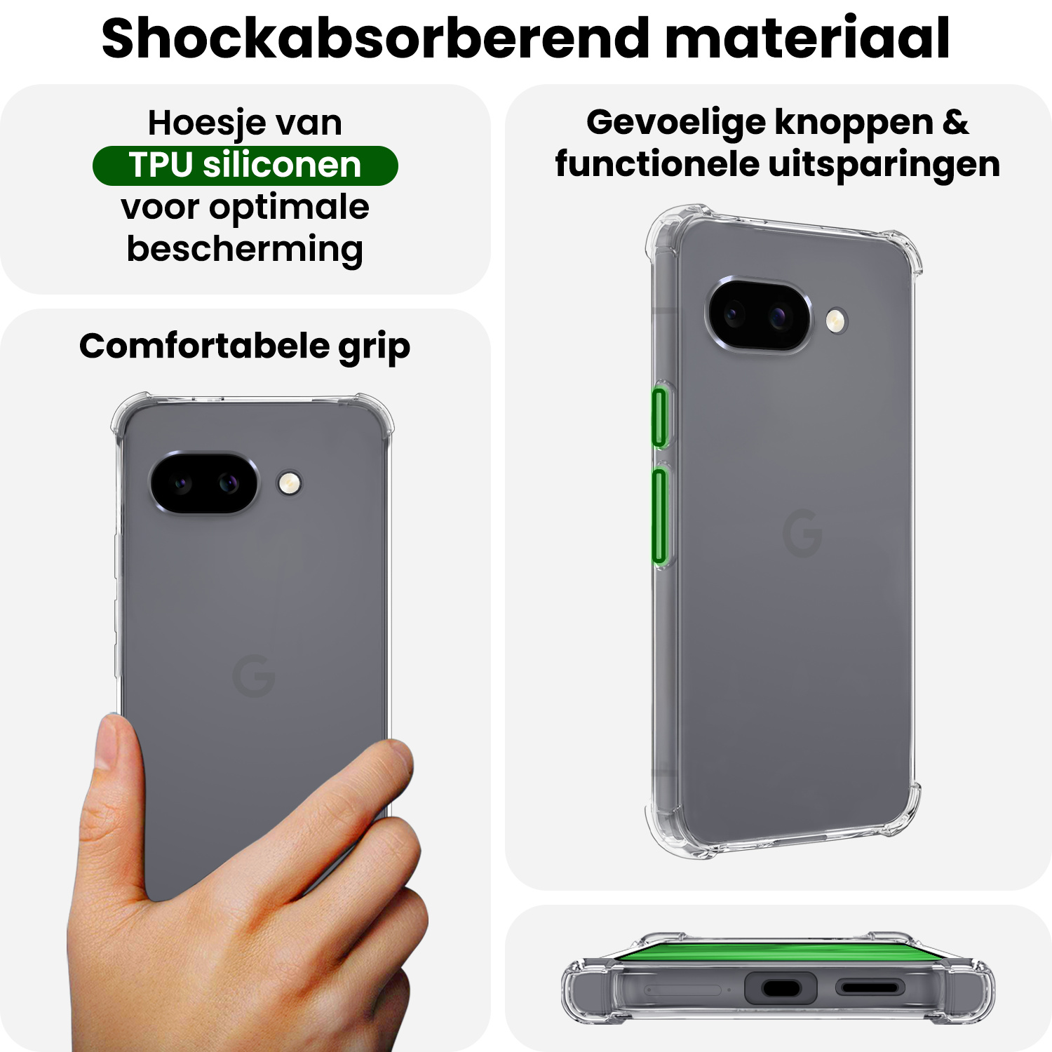 BASEY. BASEY. Google Pixel 9a Hoesje Shockproof Met 2x Screenprotector