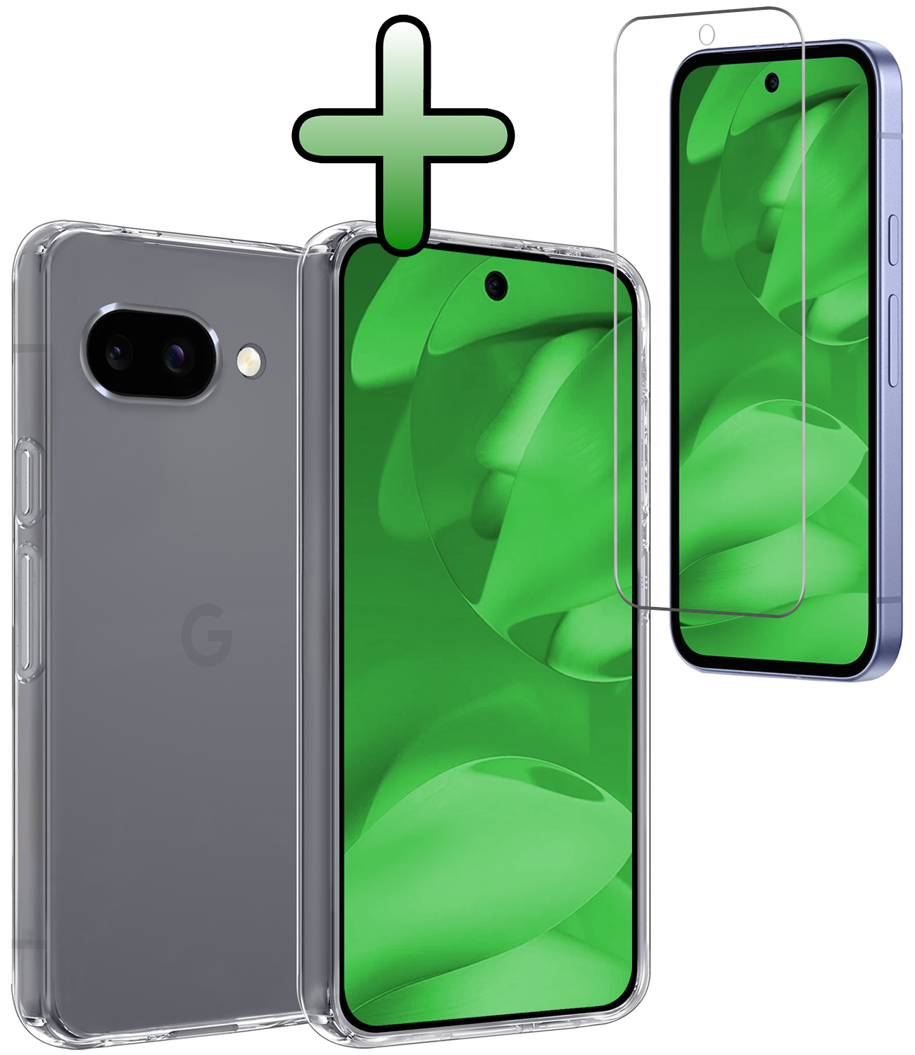 BASEY. BASEY. Google Pixel 9a Hoesje Siliconen Met Screenprotector - Transparant