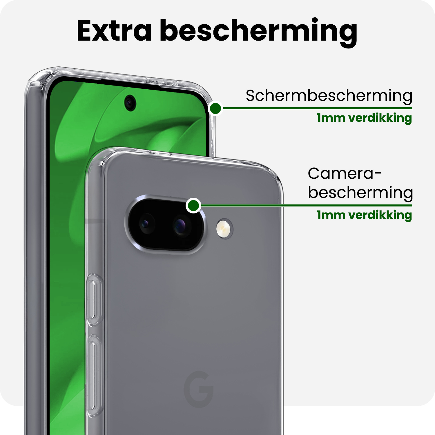 BASEY. BASEY. Google Pixel 9a Hoesje Siliconen Met Screenprotector - Transparant
