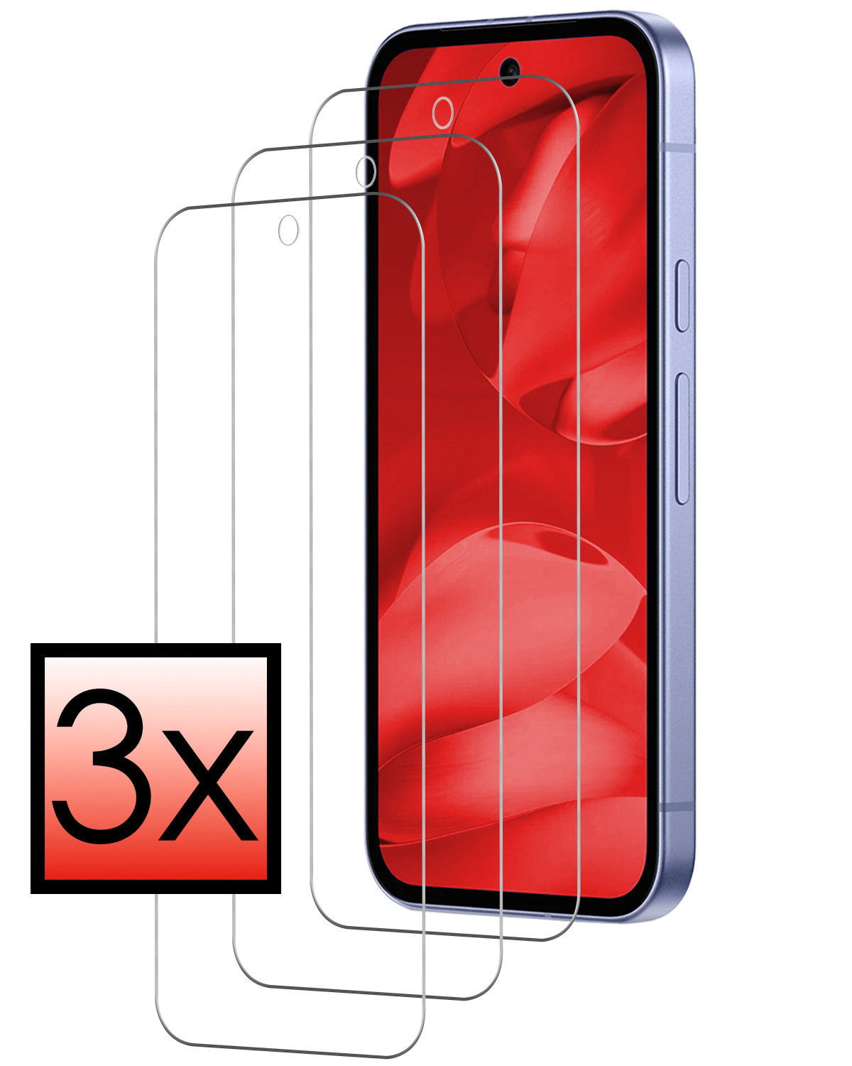 NoXx NoXx Google Pixel 9a Screenprotector Glas - 3 PACK