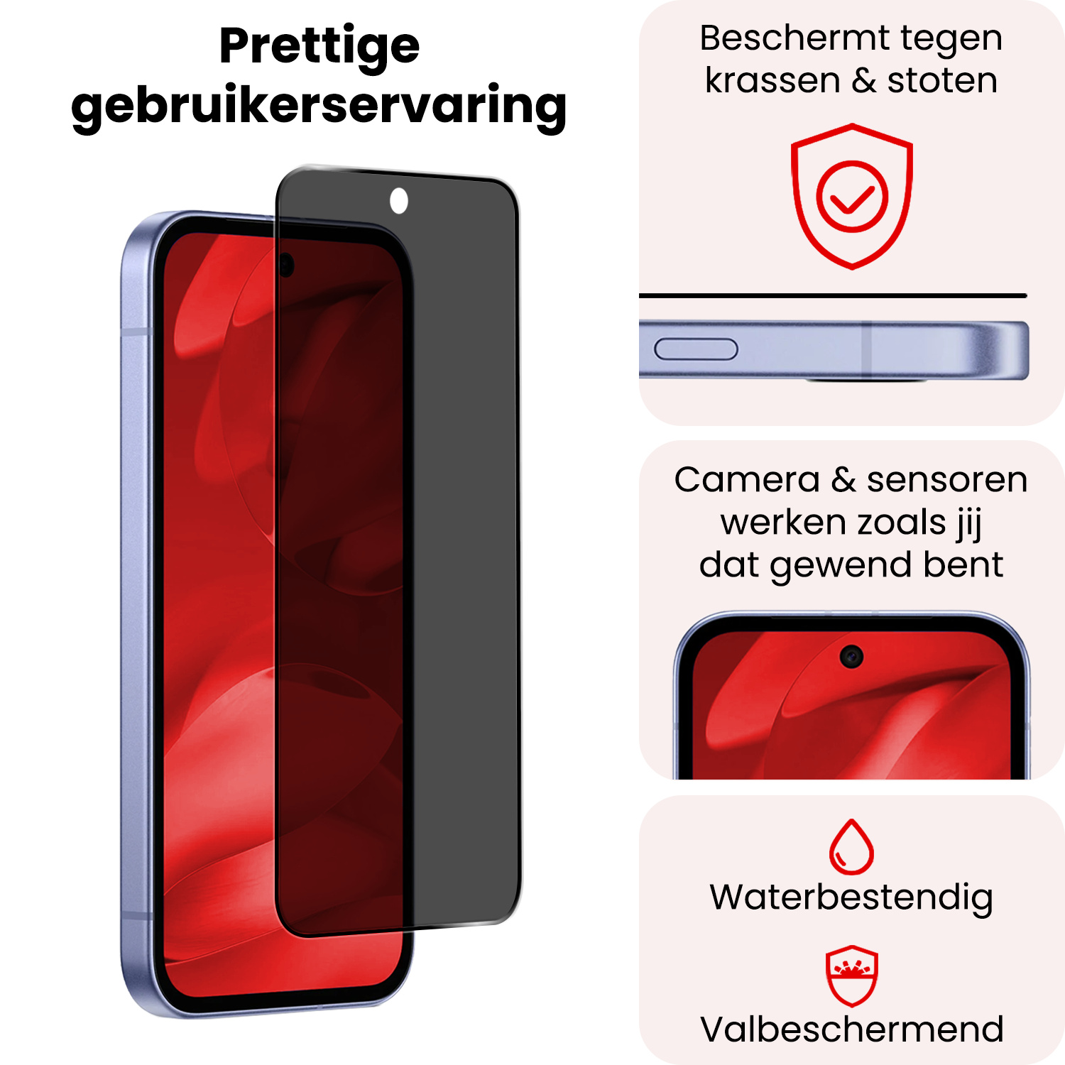 NoXx NoXx Google Pixel 9a Screenprotector Glas Privacy - 3 PACK