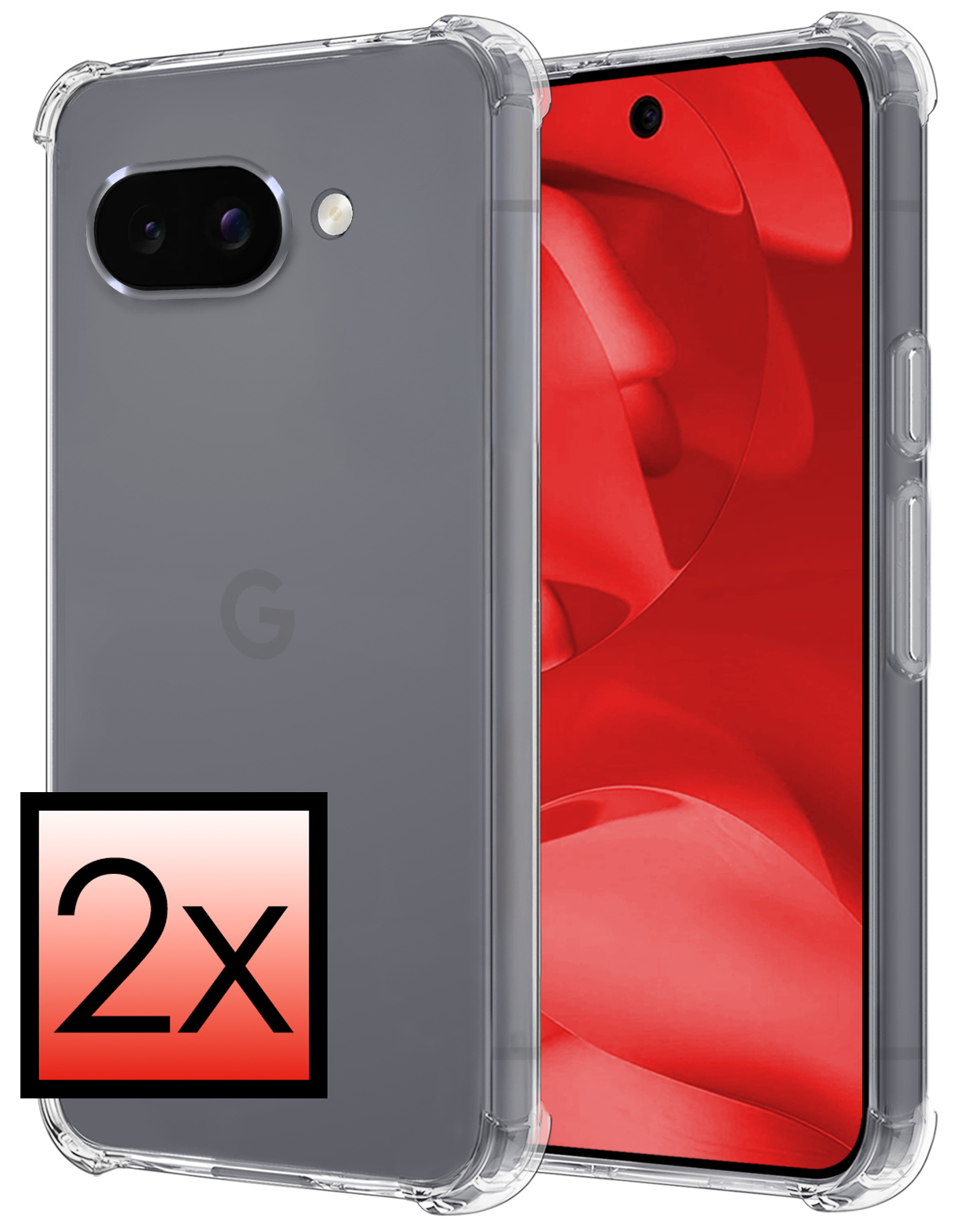 NoXx NoXx Google Pixel 9a Hoesje Shockproof - Transparant - 2 PACK