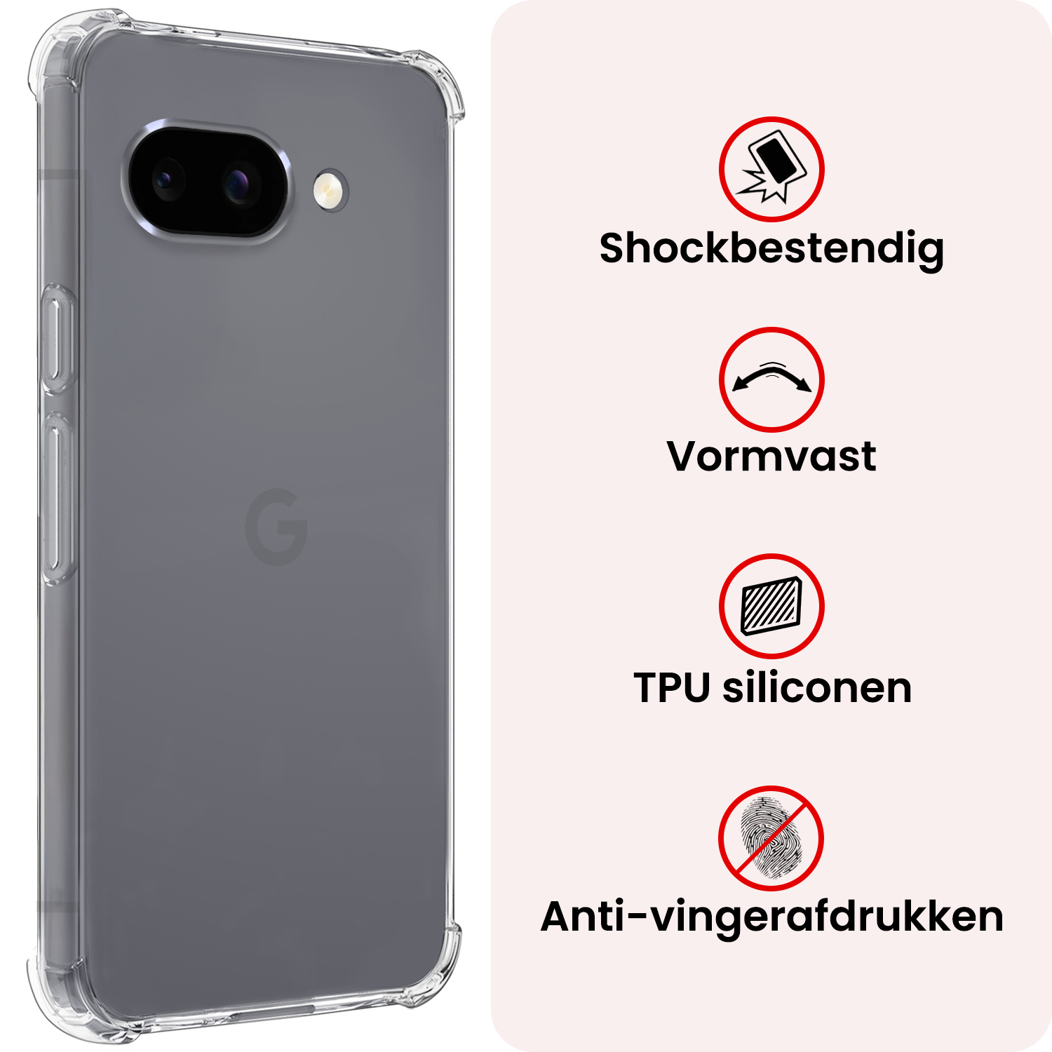 NoXx NoXx Google Pixel 9a Hoesje Shockproof - Transparant - 2 PACK