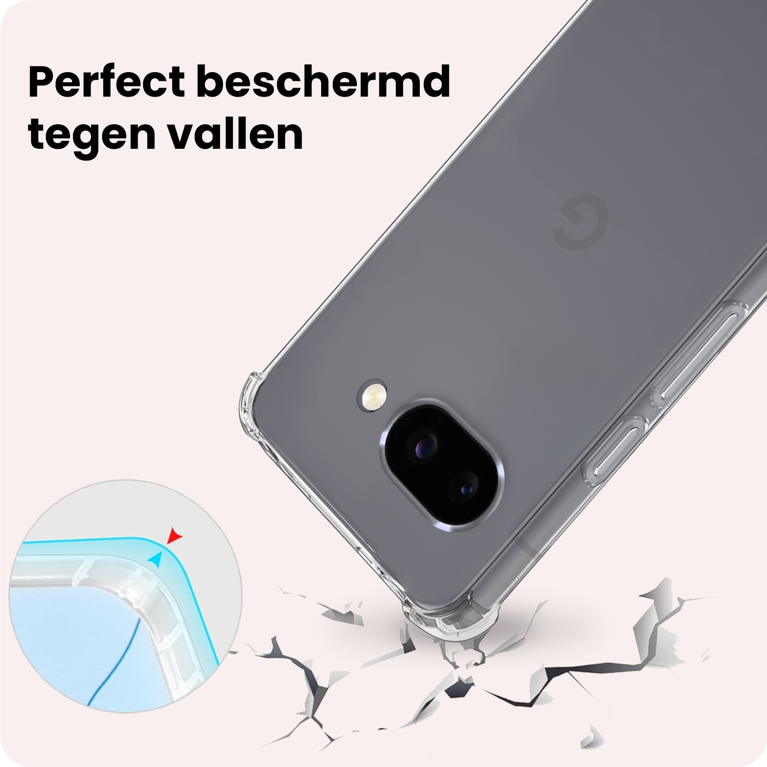 NoXx NoXx Google Pixel 9a Hoesje Shockproof - Transparant - 2 PACK