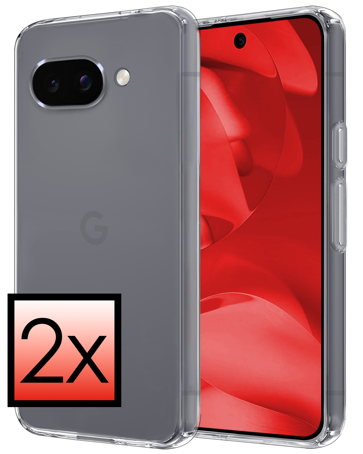 NoXx NoXx Google Pixel 9a Hoesje Siliconen - Transparant - 2 PACK