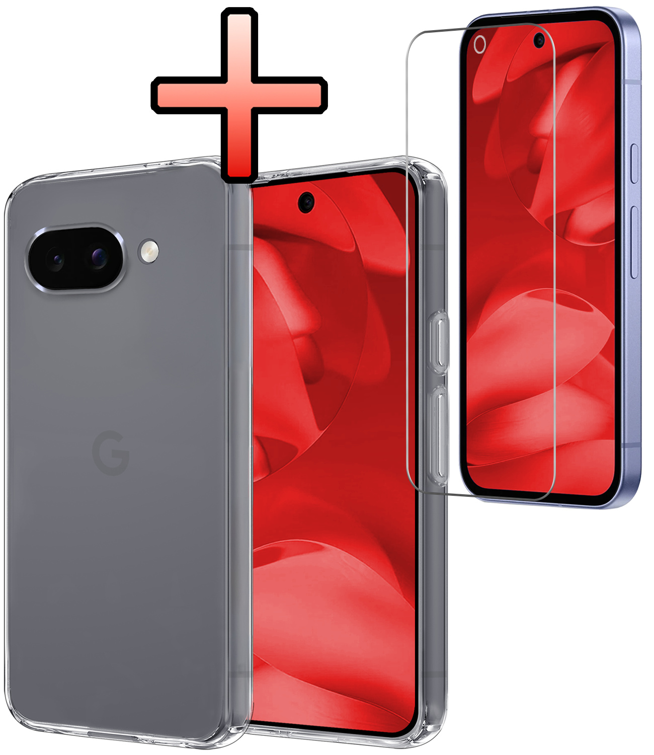 NoXx NoXx Google Pixel 9a Hoesje Siliconen Met Screenprotector - Transparant
