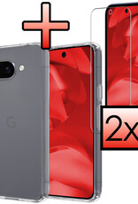 NoXx NoXx Google Pixel 9a Hoesje Siliconen Met 2x Screenprotector - Transparant
