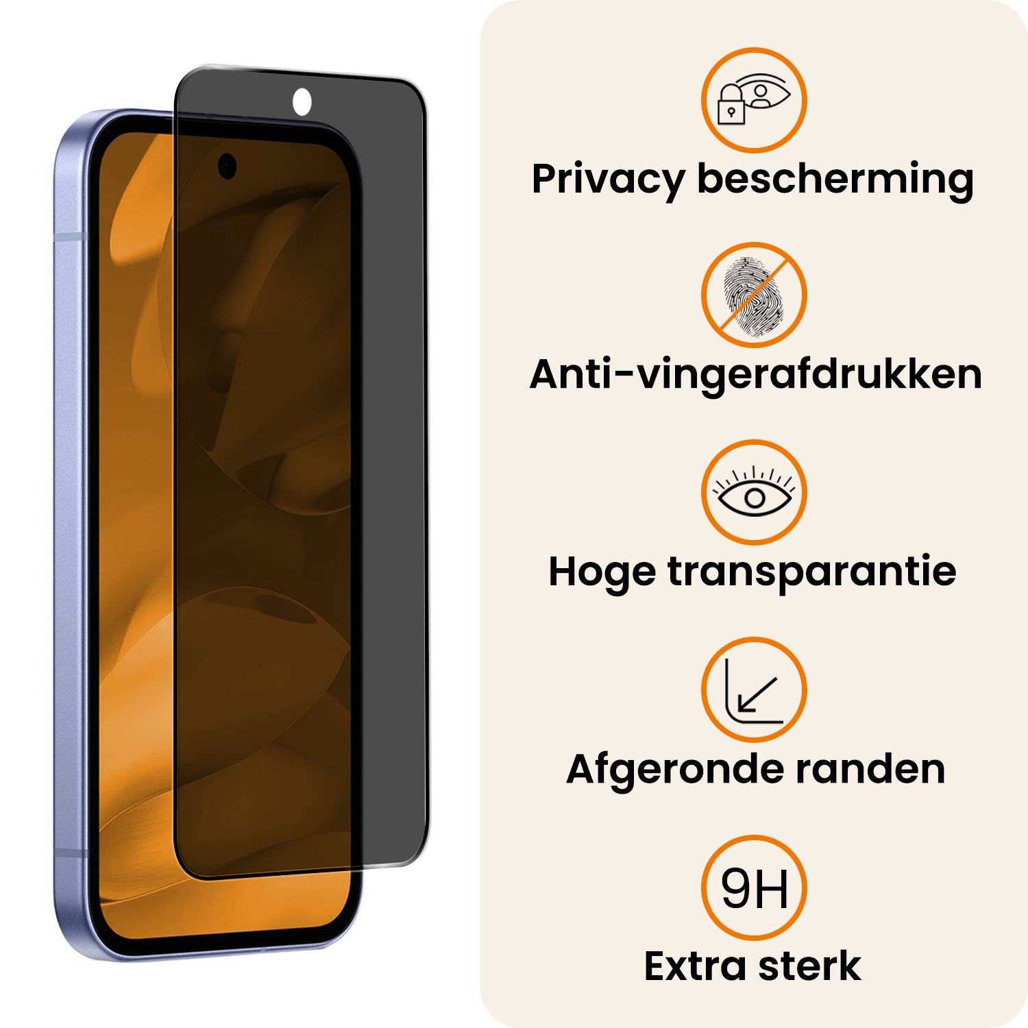 Nomfy Nomfy Google Pixel 9a Screenprotector Glas Privacy