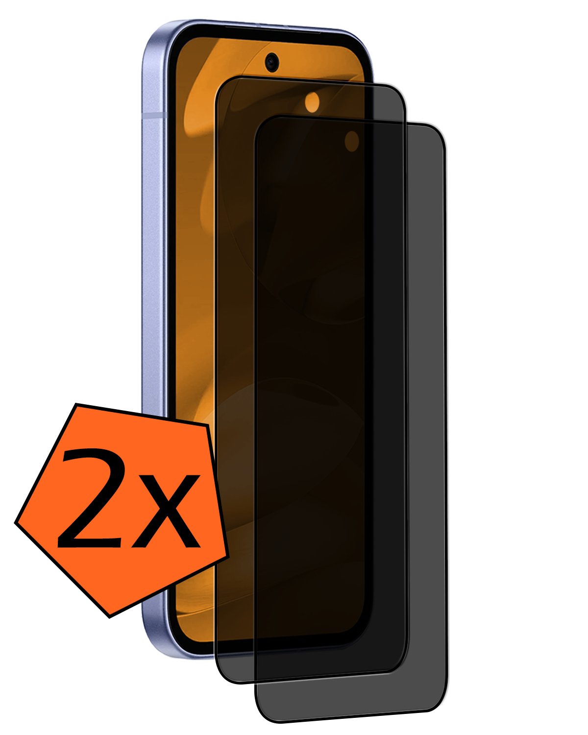 Nomfy Nomfy Google Pixel 9a Screenprotector Glas Privacy - 2 PACK