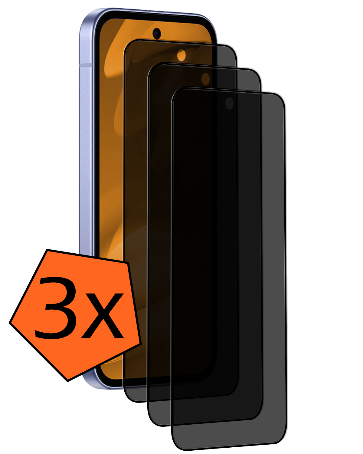 Nomfy Nomfy Google Pixel 9a Screenprotector Glas Privacy - 3 PACK