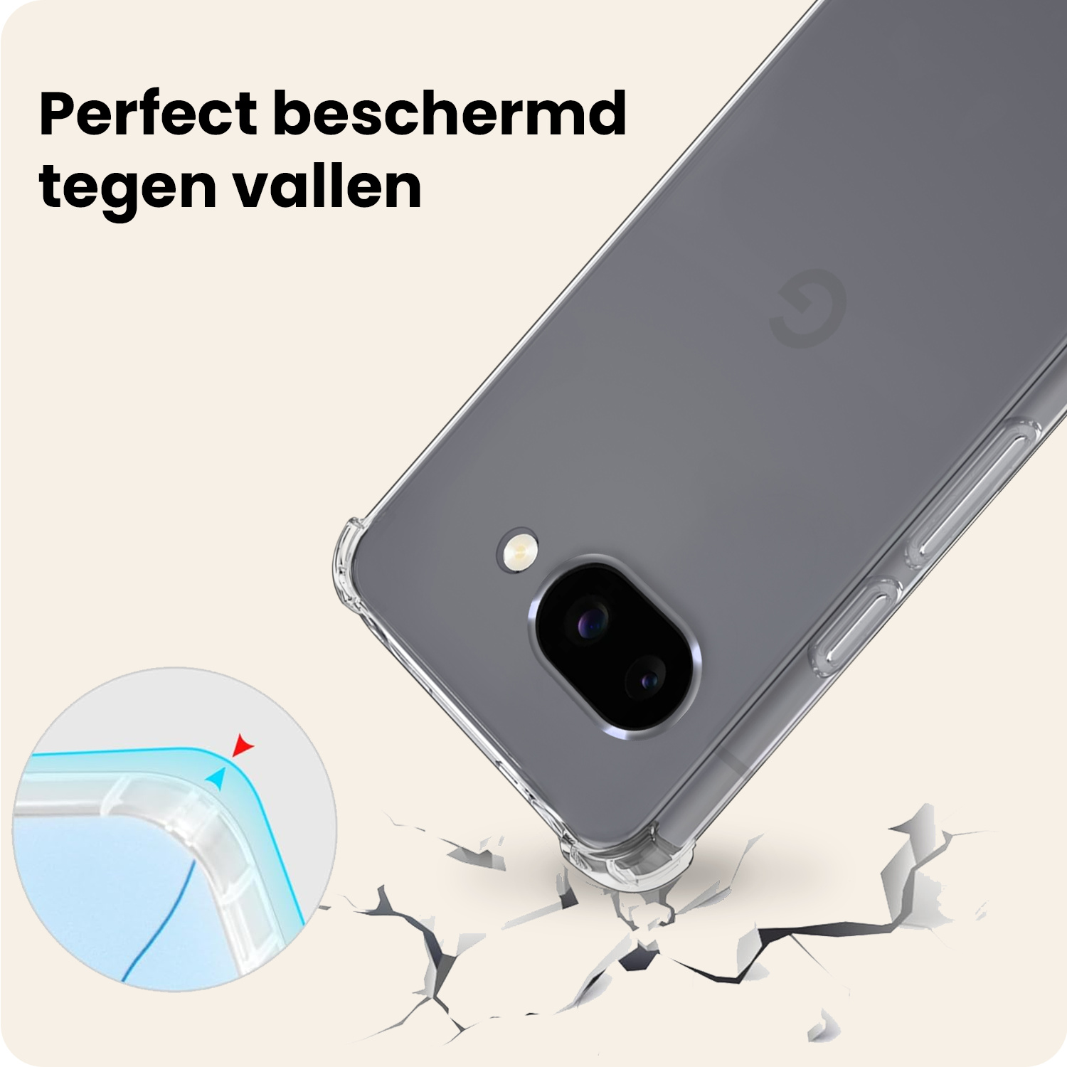 Nomfy Nomfy Google Pixel 9a Hoesje Shockproof - Transparant