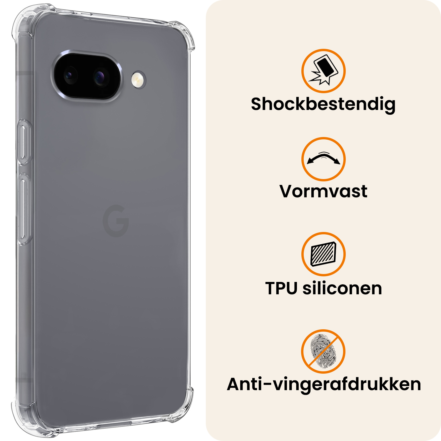 Nomfy Nomfy Google Pixel 9a Hoesje Shockproof - Transparant - 2 PACK