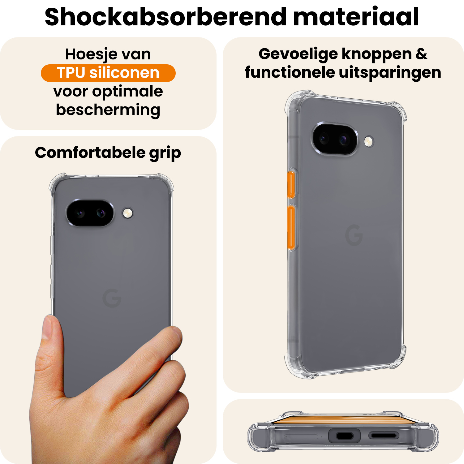 Nomfy Nomfy Google Pixel 9a Hoesje Shockproof - Transparant - 2 PACK