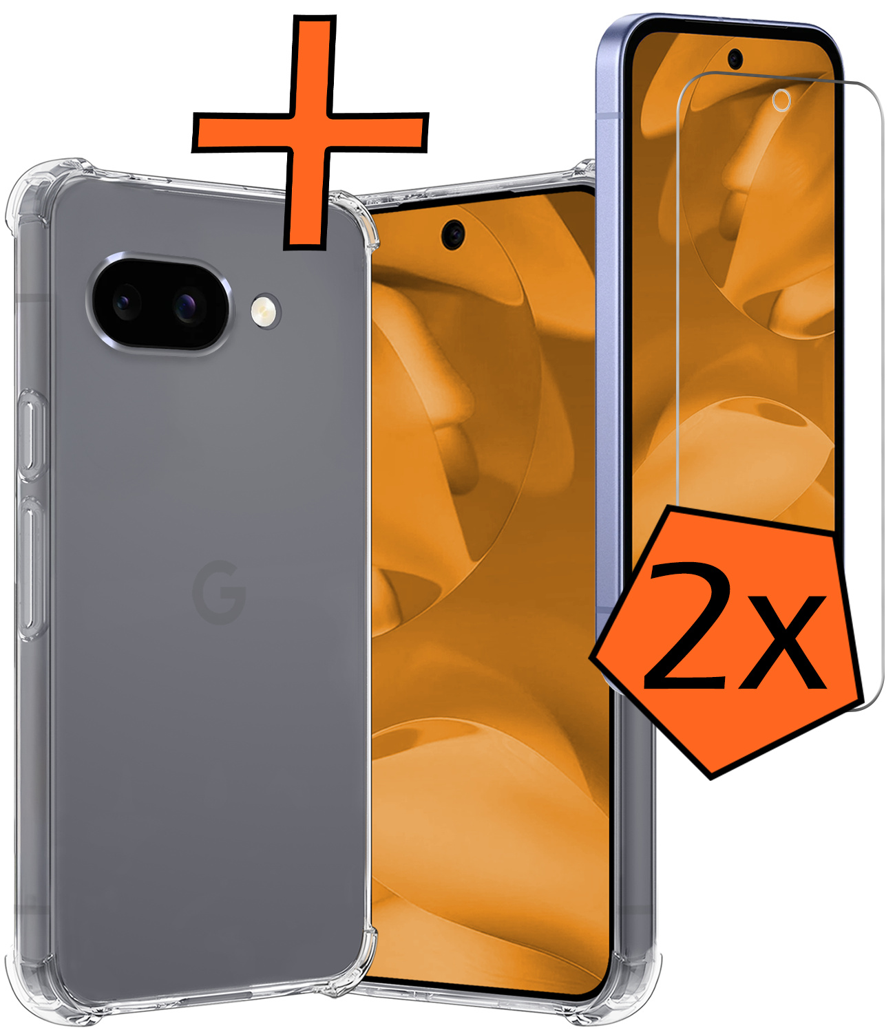Nomfy Nomfy Google Pixel 9a Hoesje Shockproof Met 2x Screenprotector