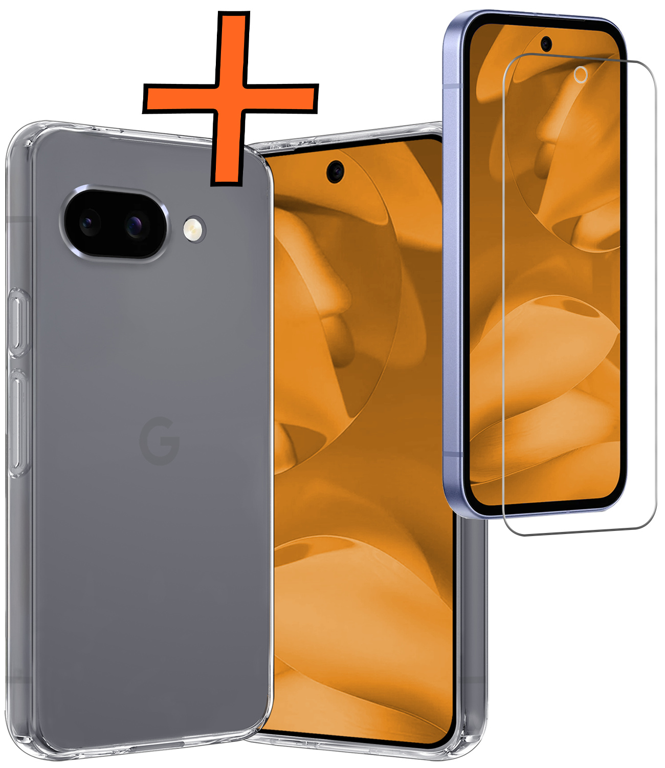 Nomfy Nomfy Google Pixel 9a Hoesje Siliconen Met Screenprotector - Transparant