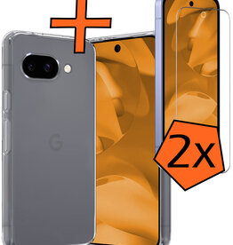 Nomfy Nomfy Google Pixel 9a Hoesje Siliconen Met 2x Screenprotector - Transparant