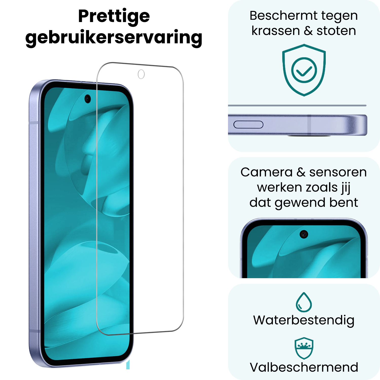 Forterra Forterra Google Pixel 9a Screenprotector Glas - 3 PACK