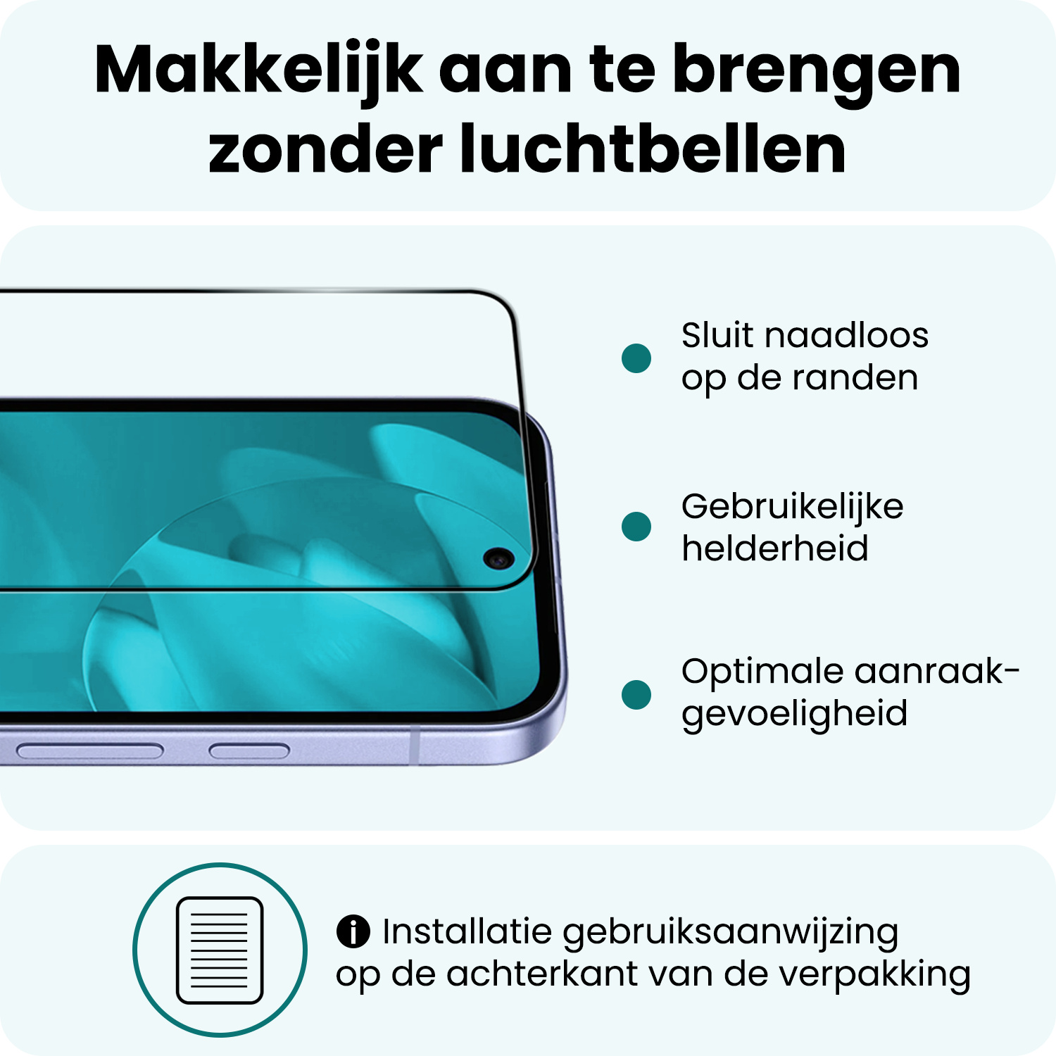 Forterra Forterra Google Pixel 9a Screenprotector Glas Full Cover - 3 PACK