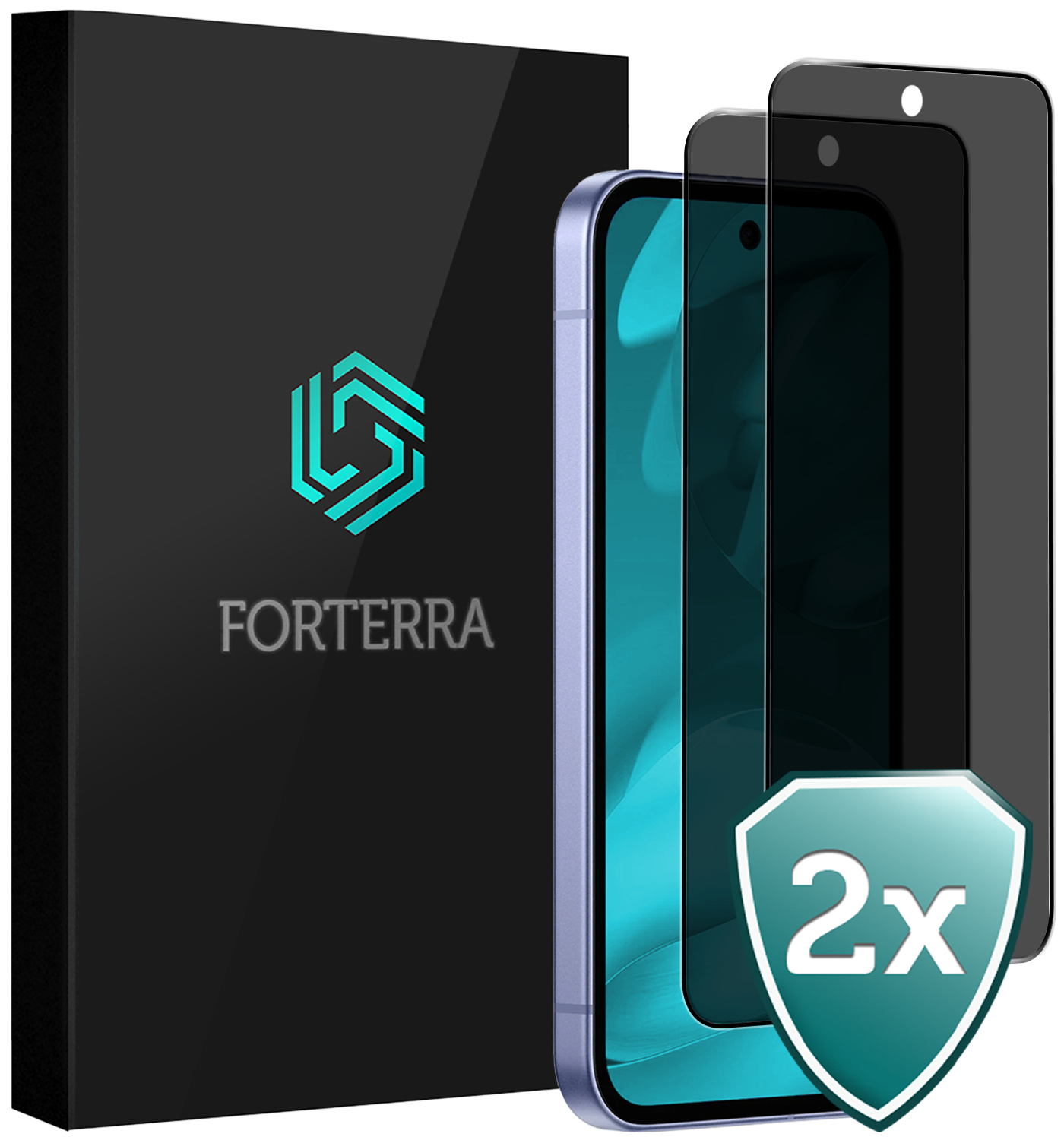 Forterra Forterra Google Pixel 9a Screenprotector Glas Privacy - 2 PACK